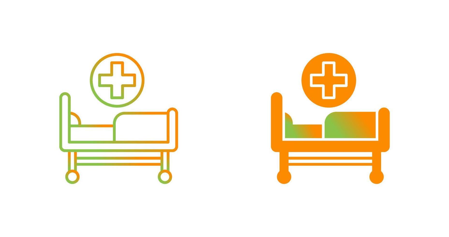 icono de vector de cama de hospital