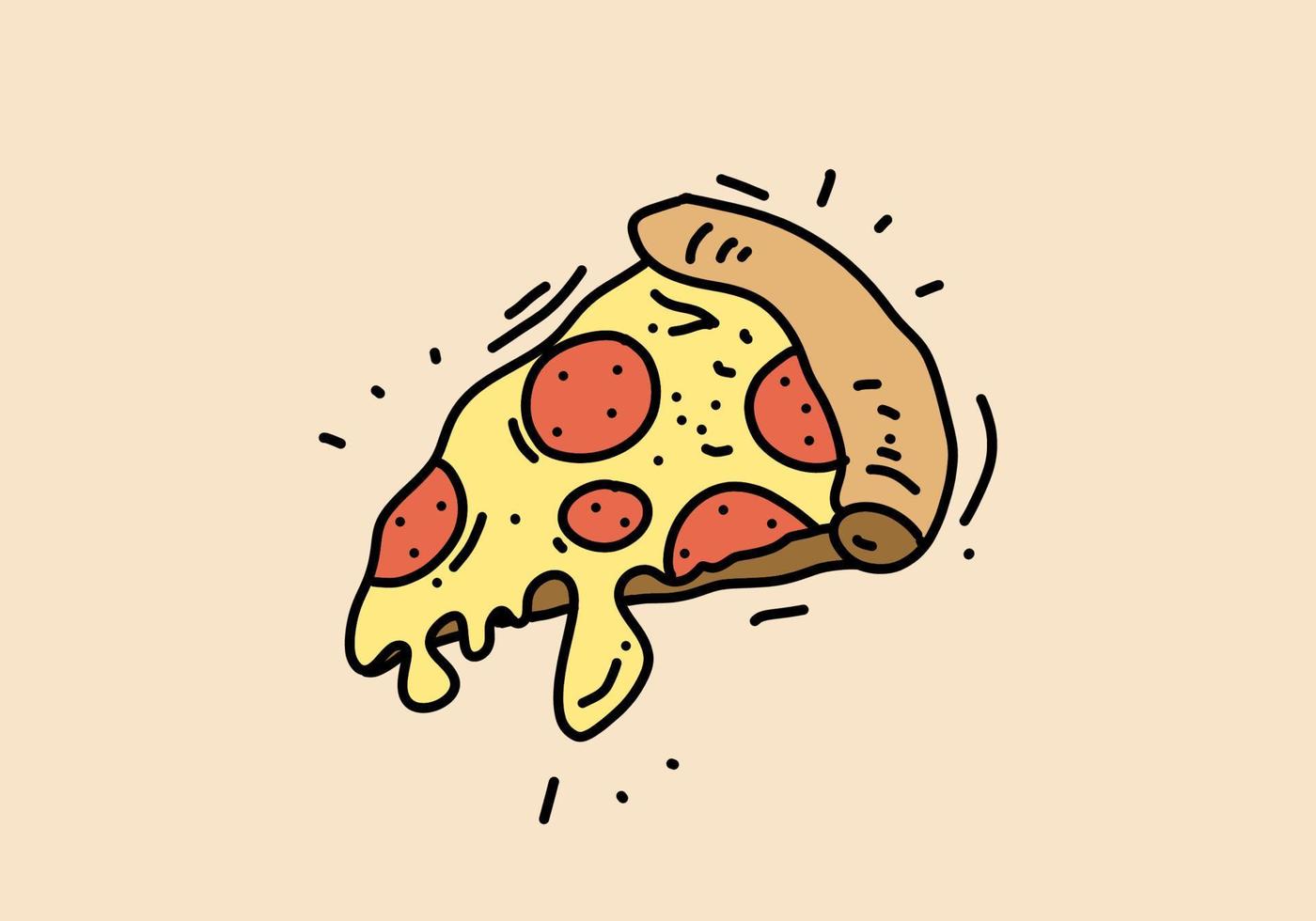 Hand drawing of pizza slice design vector