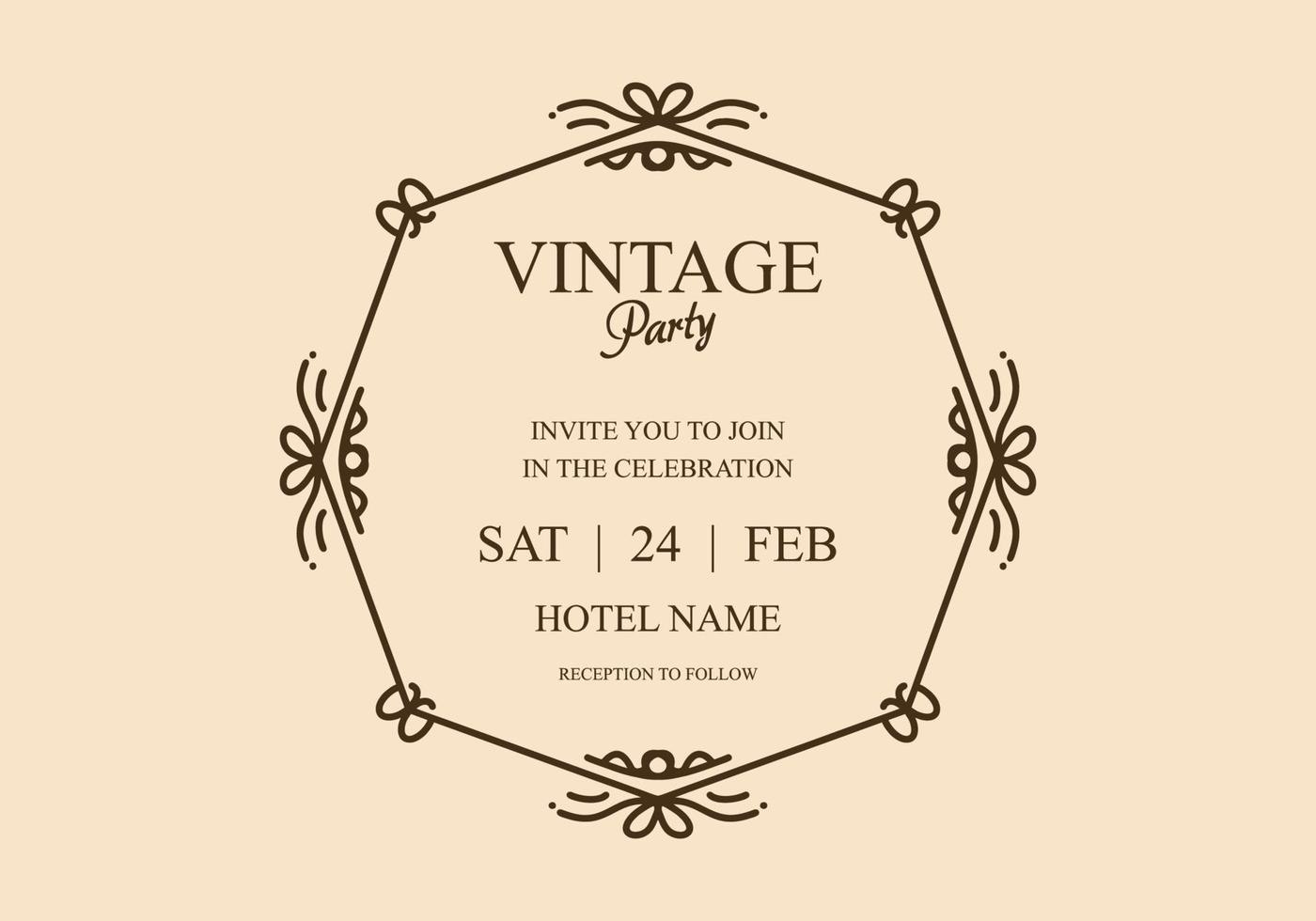 Vintage frame design for invitation card or flyer vector