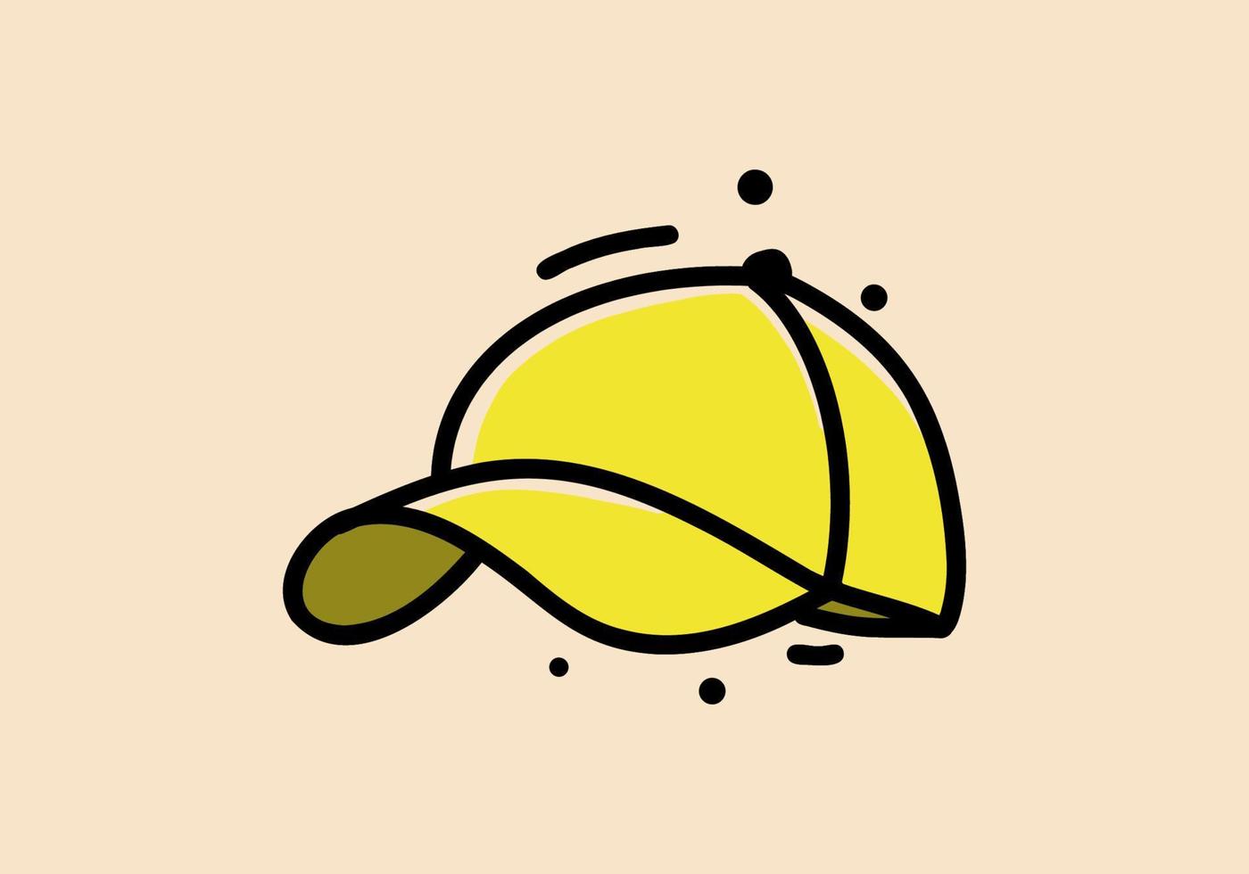 Yellow color design of a sport cap vector