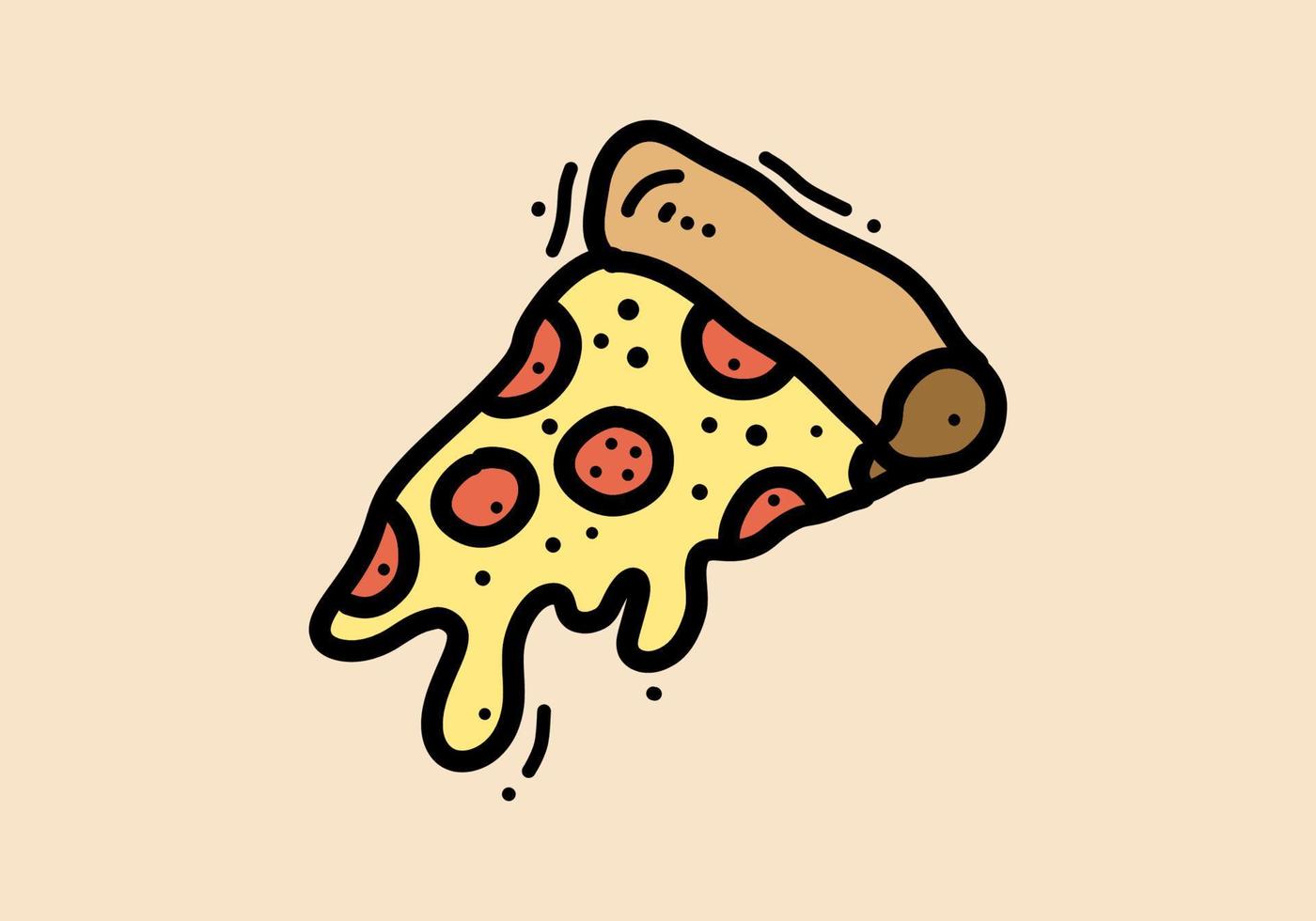 mano dibujo de Pizza rebanada diseño vector