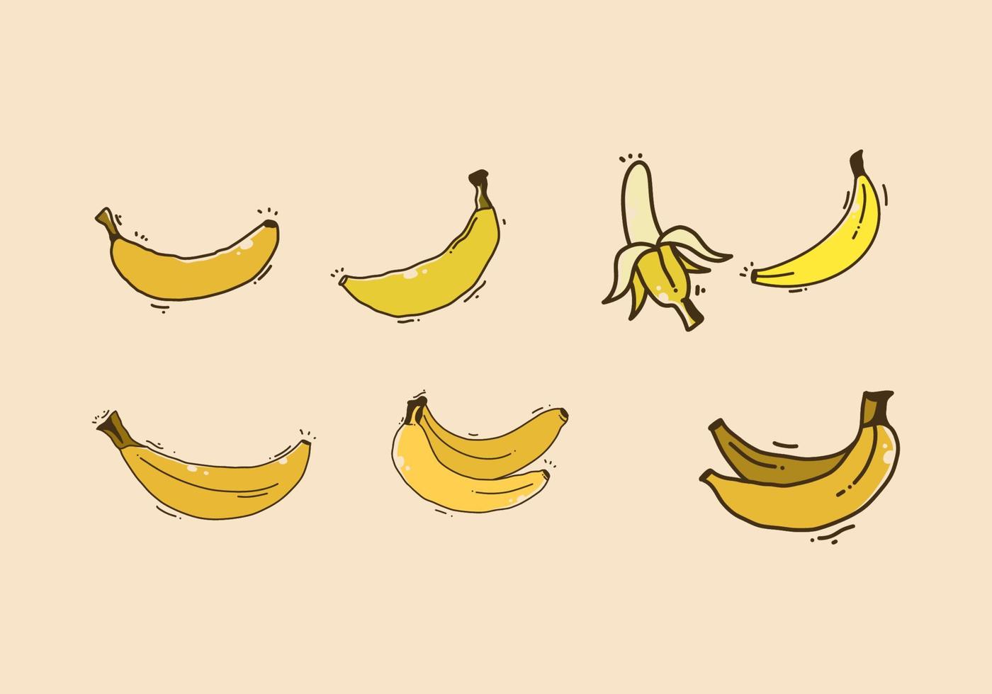 Yellow banana hand drawing design vector