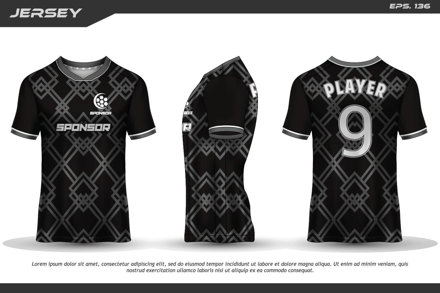 diseño de jersey camiseta de sublimación patrón geométrico premium increíble colección de vectores para fútbol fútbol carreras ciclismo juegos motocross deportes