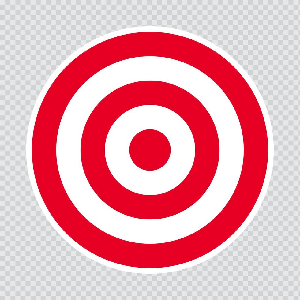 Red and white bullseye target, aim or goal icon vector