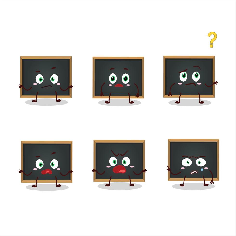 Cartoon character of blackboard with what expression vector