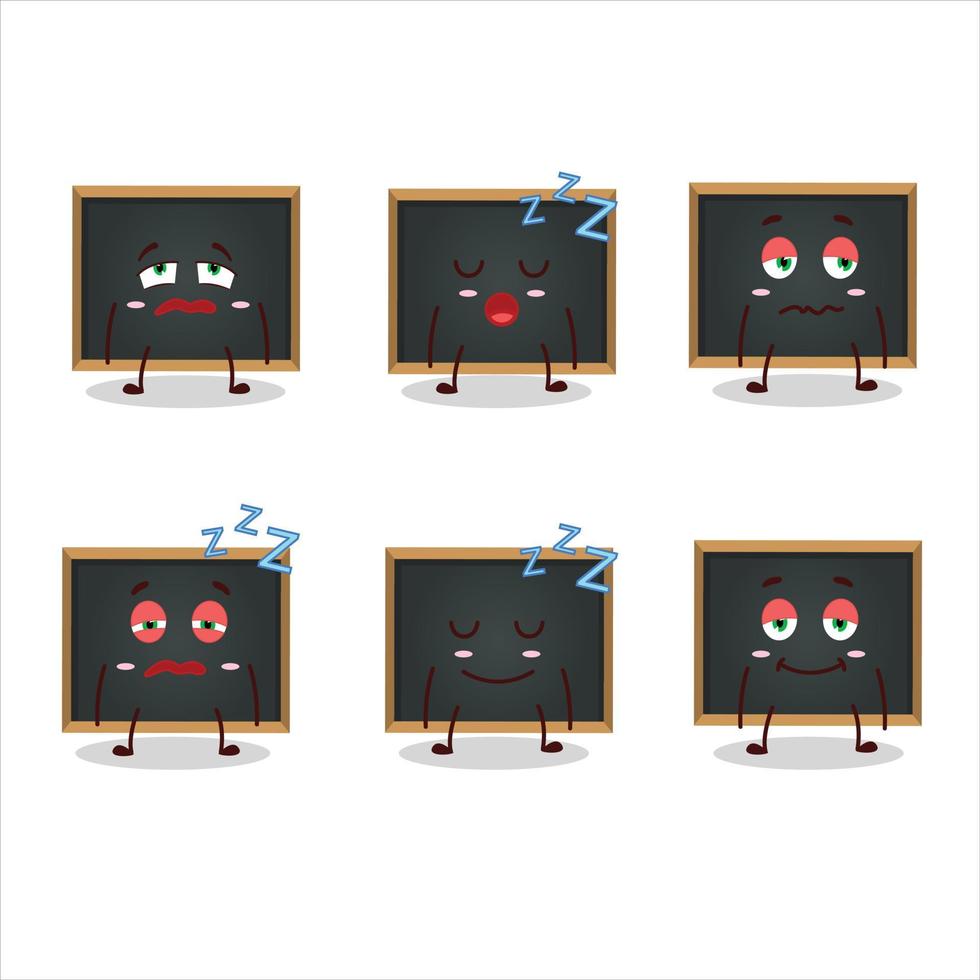 Cartoon character of blackboard with sleepy expression vector