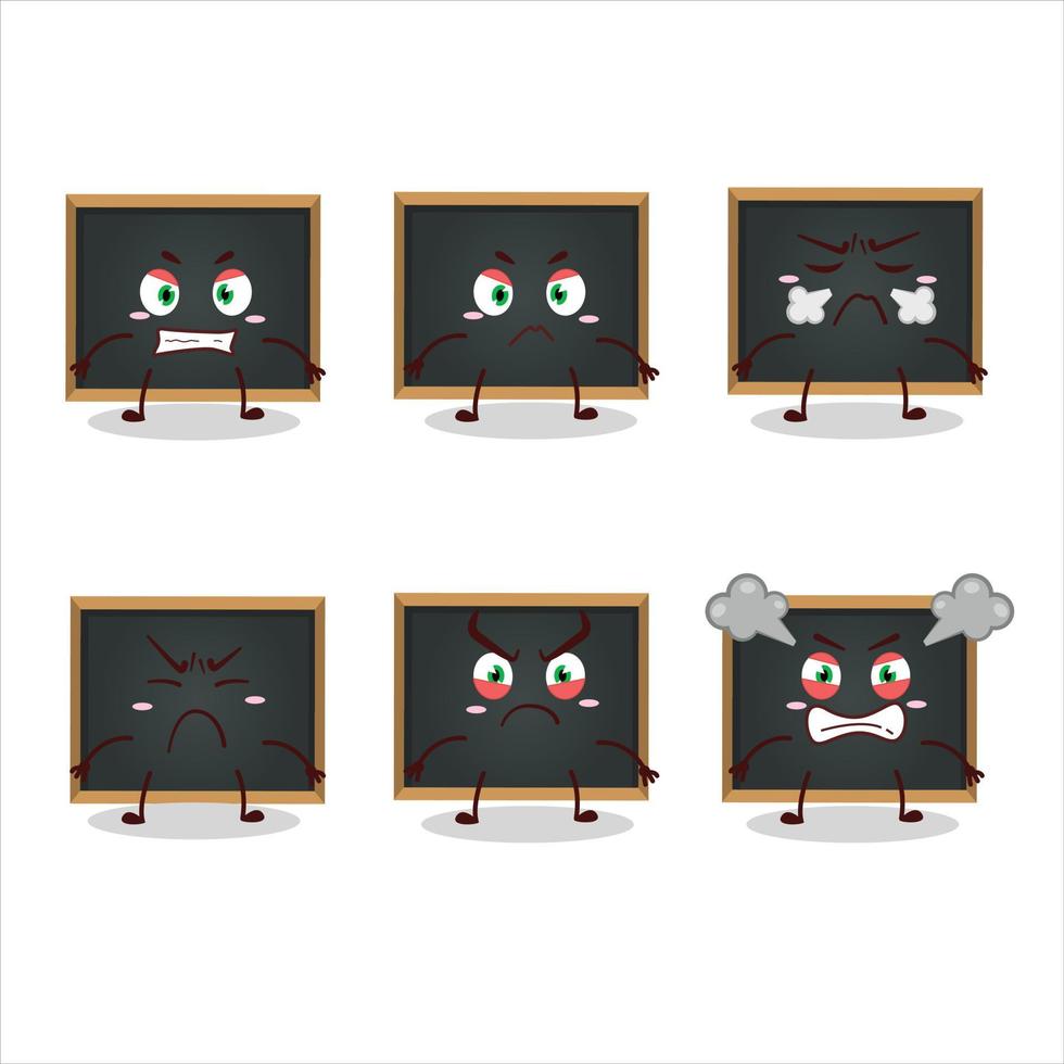 Blackboard cartoon character with various angry expressions vector