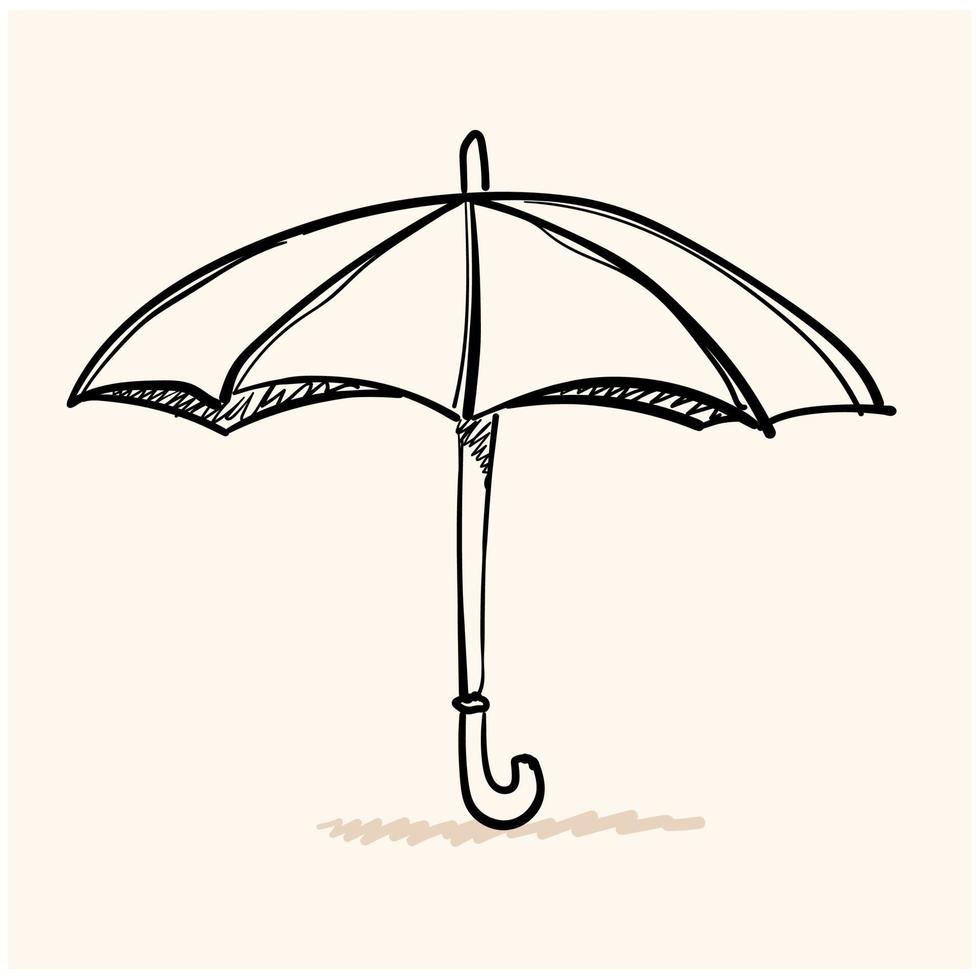 umbrella icon vector doodle