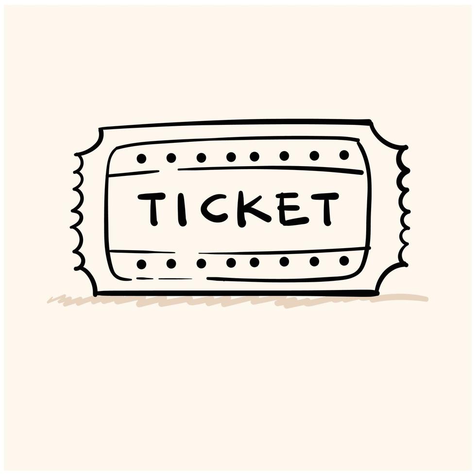 movie ticket doodle vector