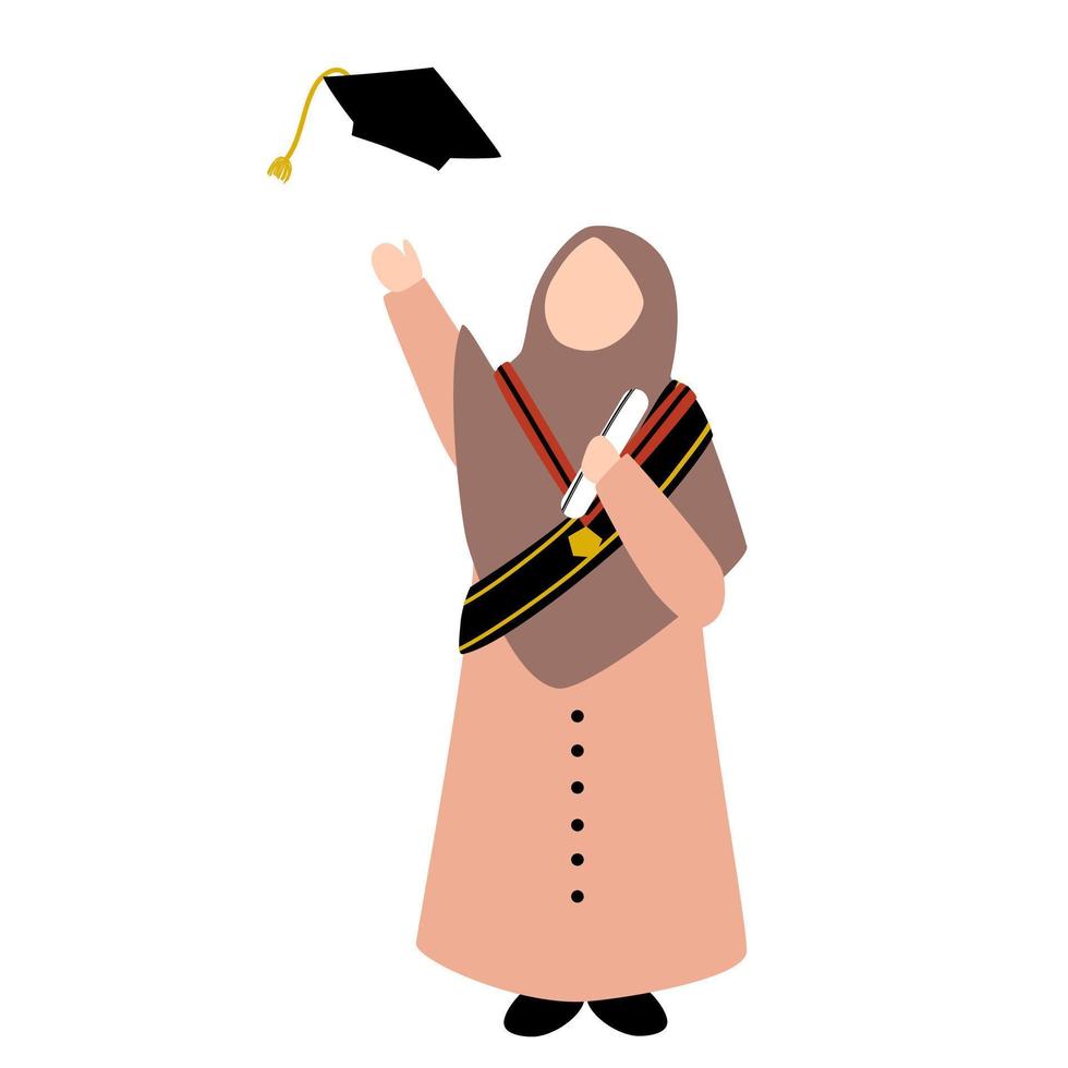 Hijabi Muslim Graduation Illustration vector