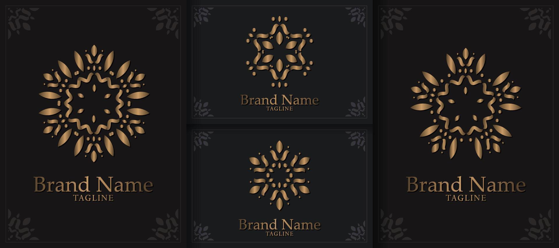 Set of ornament logo line art style luxury vector