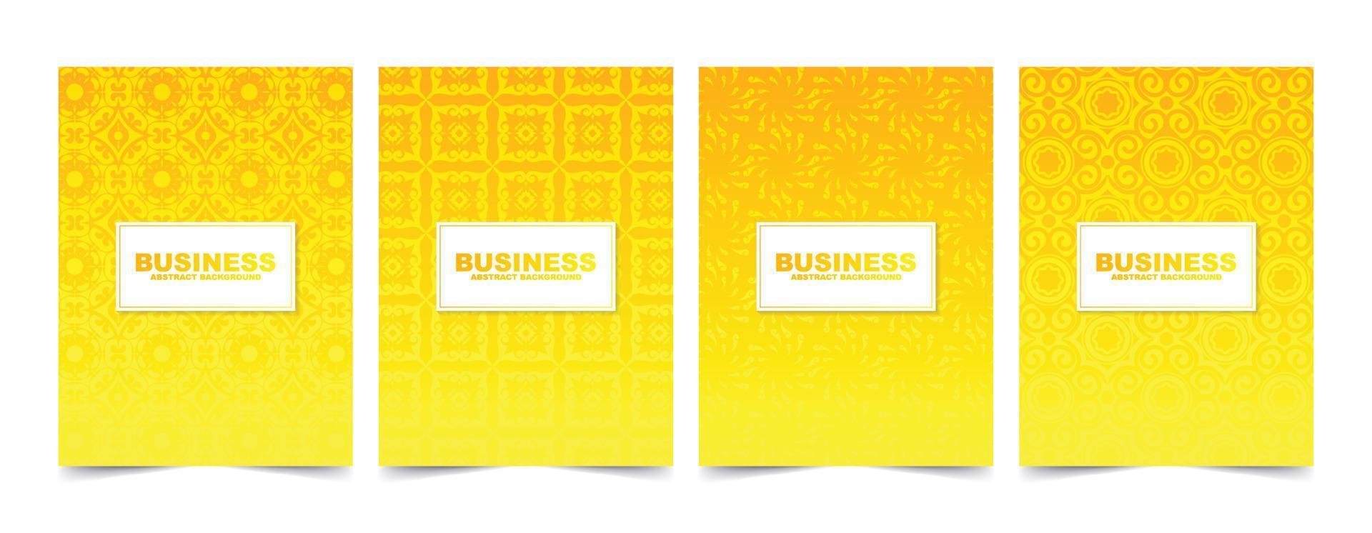 yellow abstract pattern cover design vector
