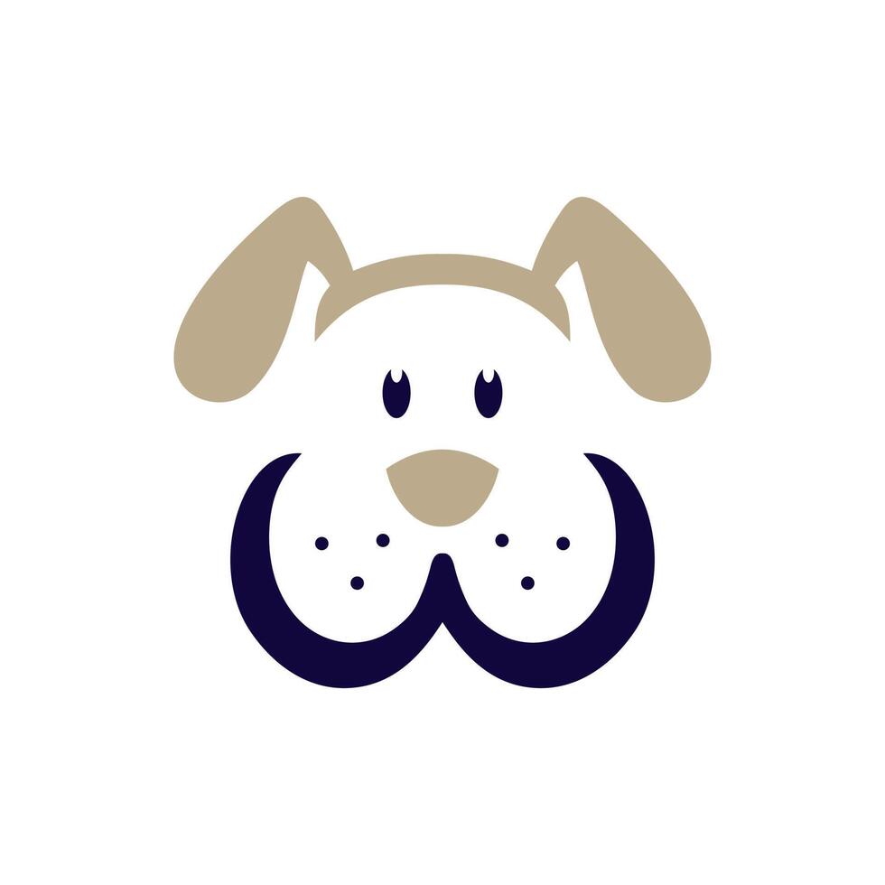 un inteligente, linda y adorable perro ilustración logo vector