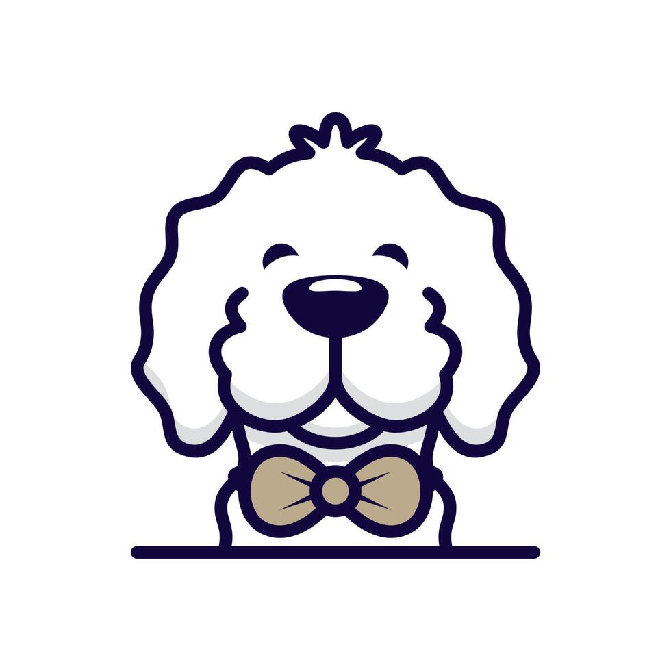 un inteligente, linda y adorable perro ilustración logo vector