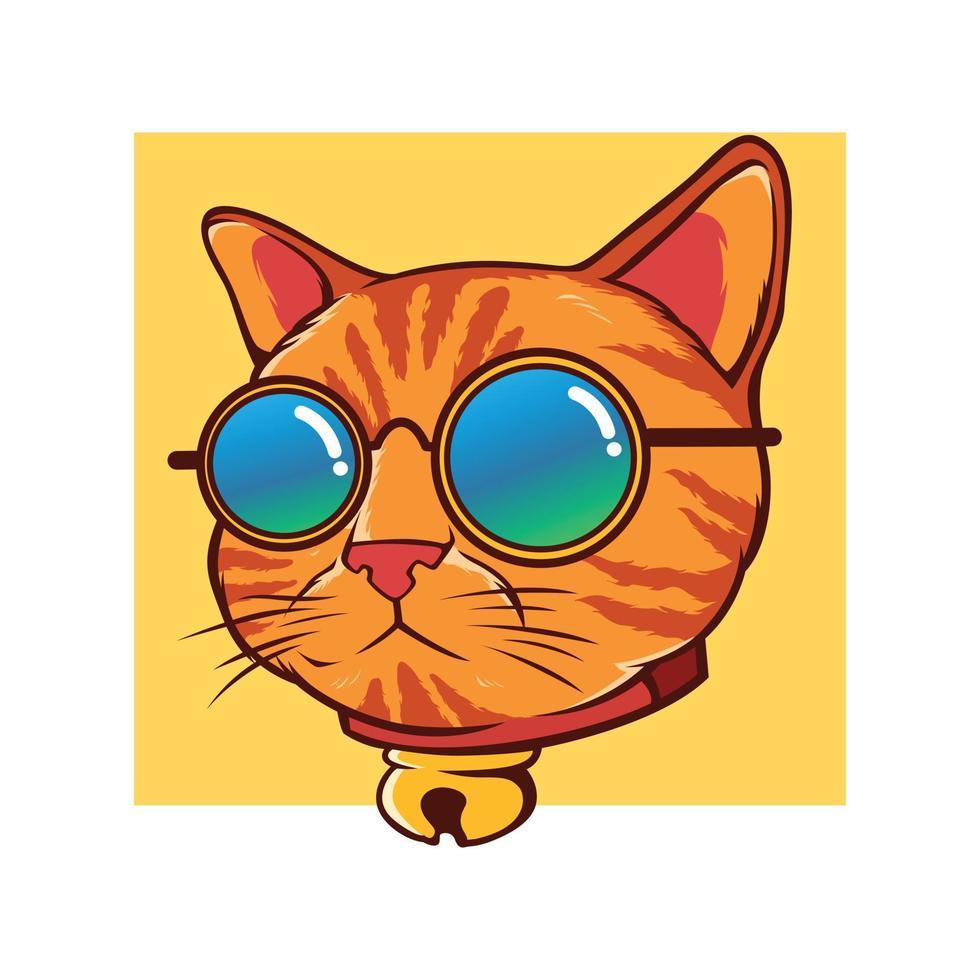 Funky Cat with Sunglasses Illustration vector