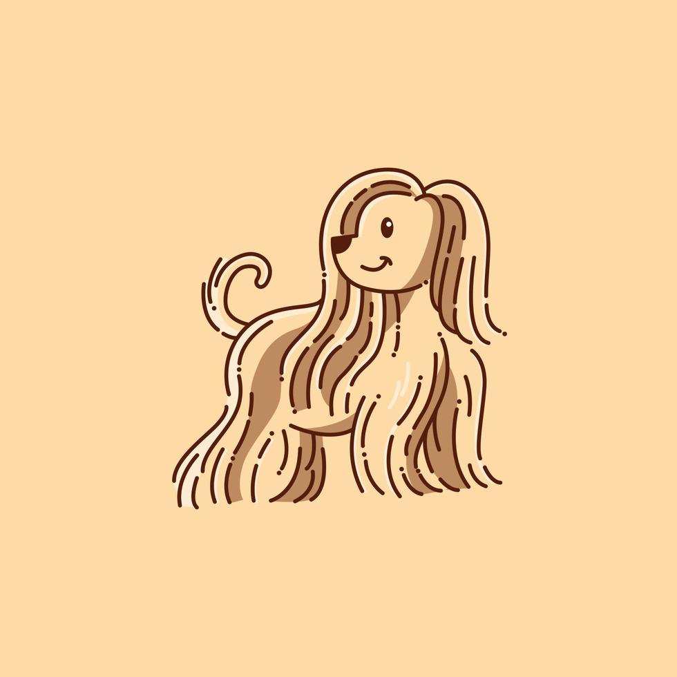 Cute Afghan Hound Dog Illustration vector