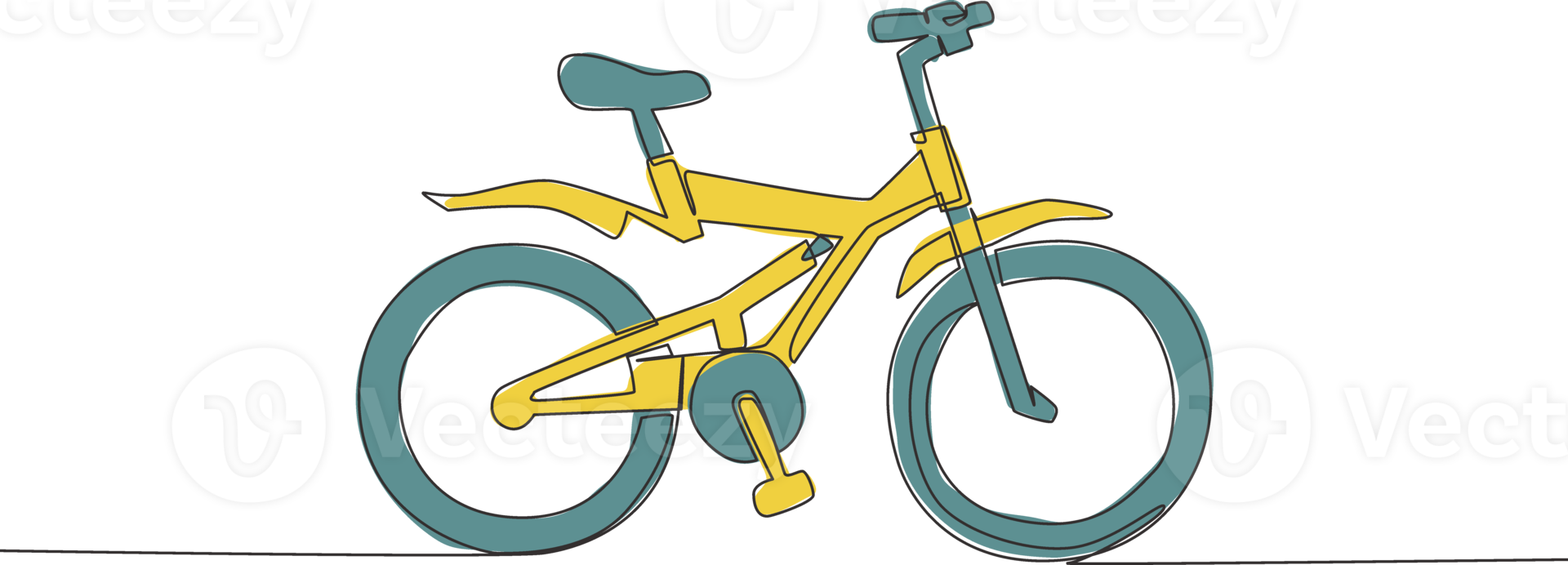 un continu ligne dessin de moderne et branché vélo des gamins logo. amusement bicyclette concept. Célibataire ligne dessiner conception vecteur illustration png