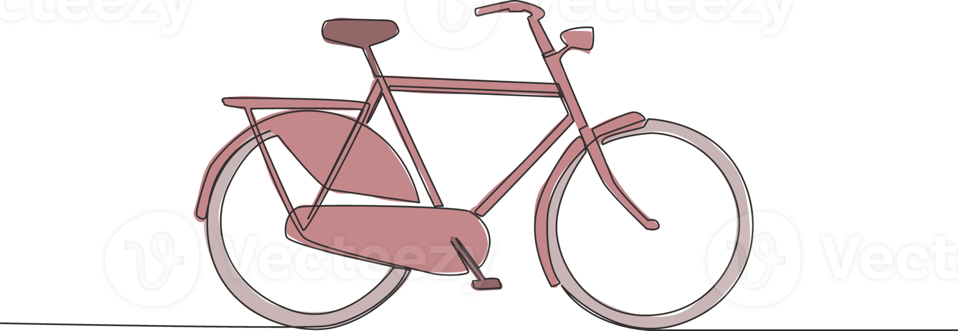 singolo continuo linea disegno di vecchio classico roadster bicicletta. Vintage ▾ bicicletta concetto. uno linea disegnare design vettore illustrazione png