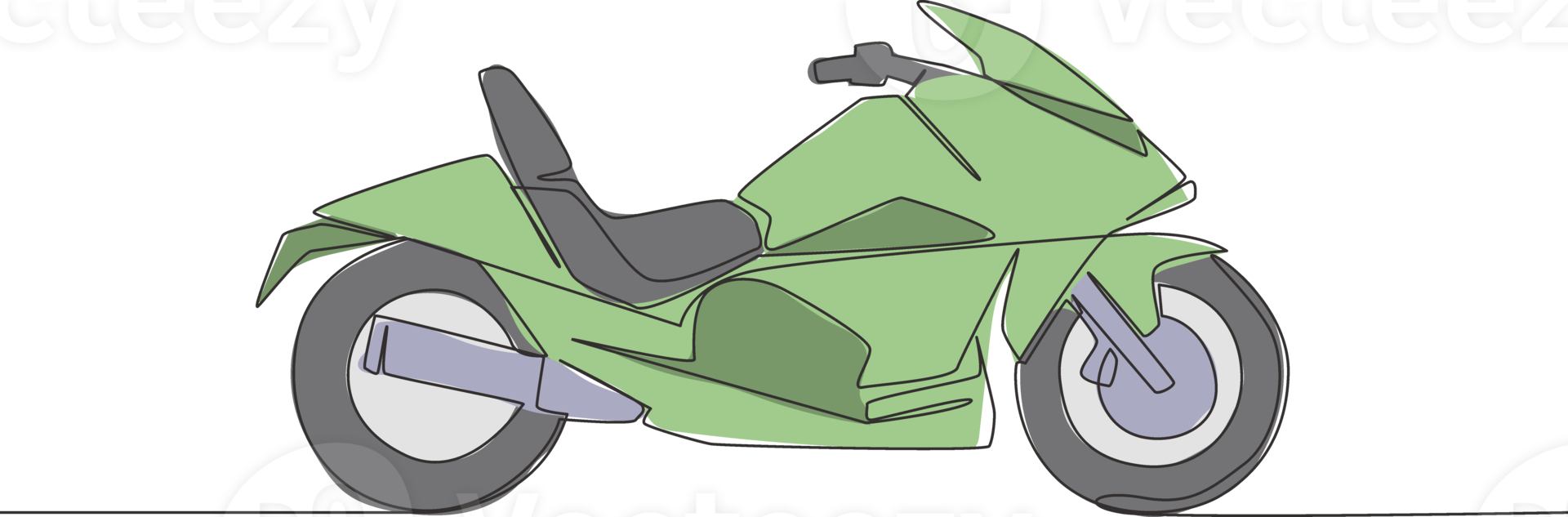 1 solteiro linha desenhando do luxo grande moto logotipo. esporte motocicleta conceito. contínuo linha desenhar Projeto vetor ilustração png