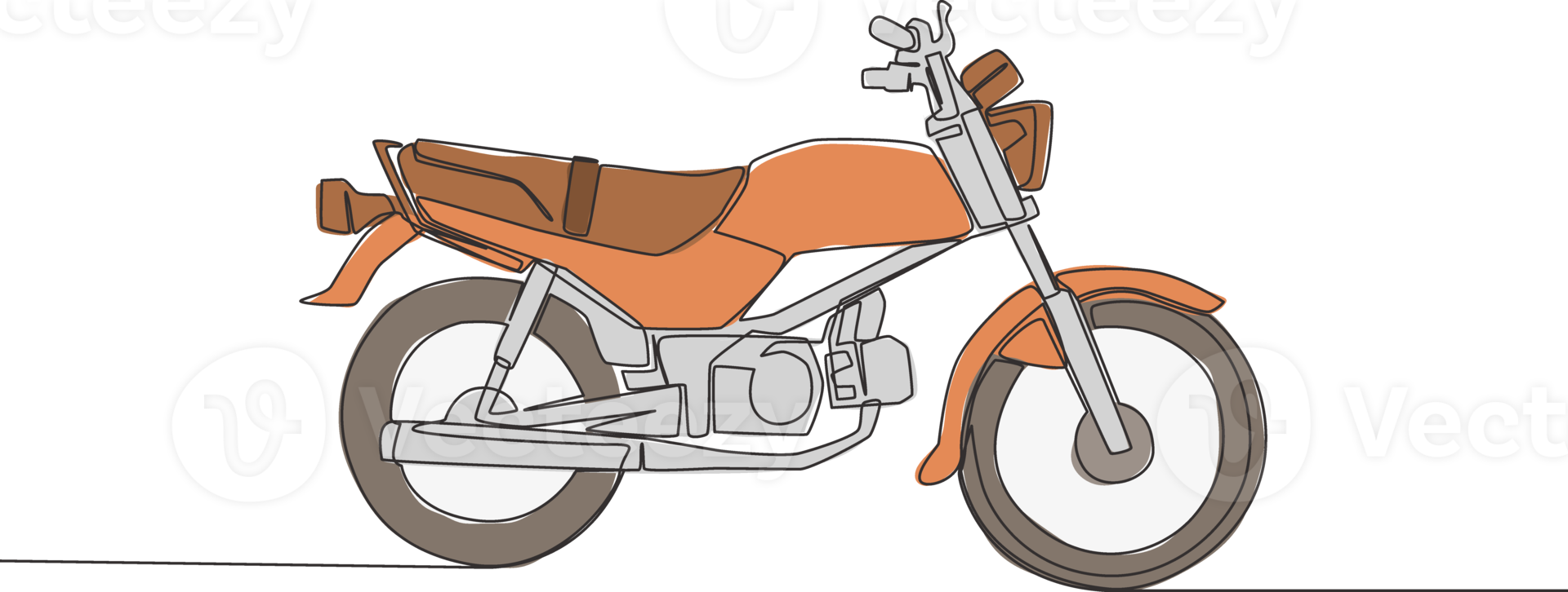 1 solteiro linha desenhando do vintage moto logotipo. clássico rural motocicleta conceito. contínuo linha desenhar Projeto vetor ilustração png