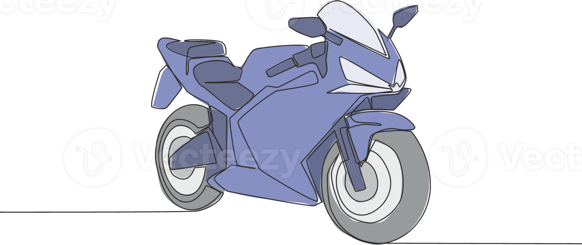 One continuous line drawing of luxury sporty motorbike for racing logo. Big sport motorcycle concept. Single line draw design vector illustration png