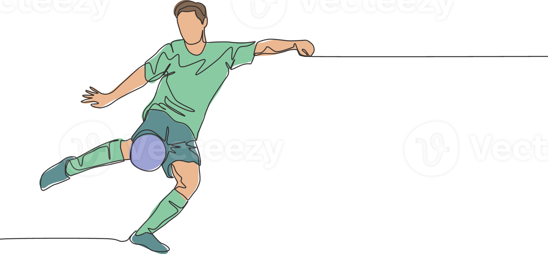 single doorlopend lijn tekening van jong energiek Amerikaans voetbal spits het schieten een eerste tijd trap techniek. voetbal bij elkaar passen sport- concept. een lijn trek ontwerp vector illustratie png