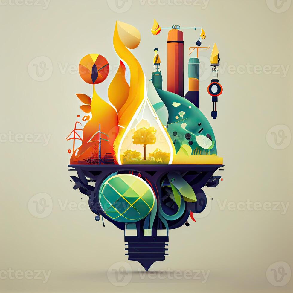 ilustración petróleo y gas planta con Envío cargando muelle a crepúsculo.procesamiento petróleo producto edificio de químico petróleo fábrica, pesado industrial sector. generativo ai foto