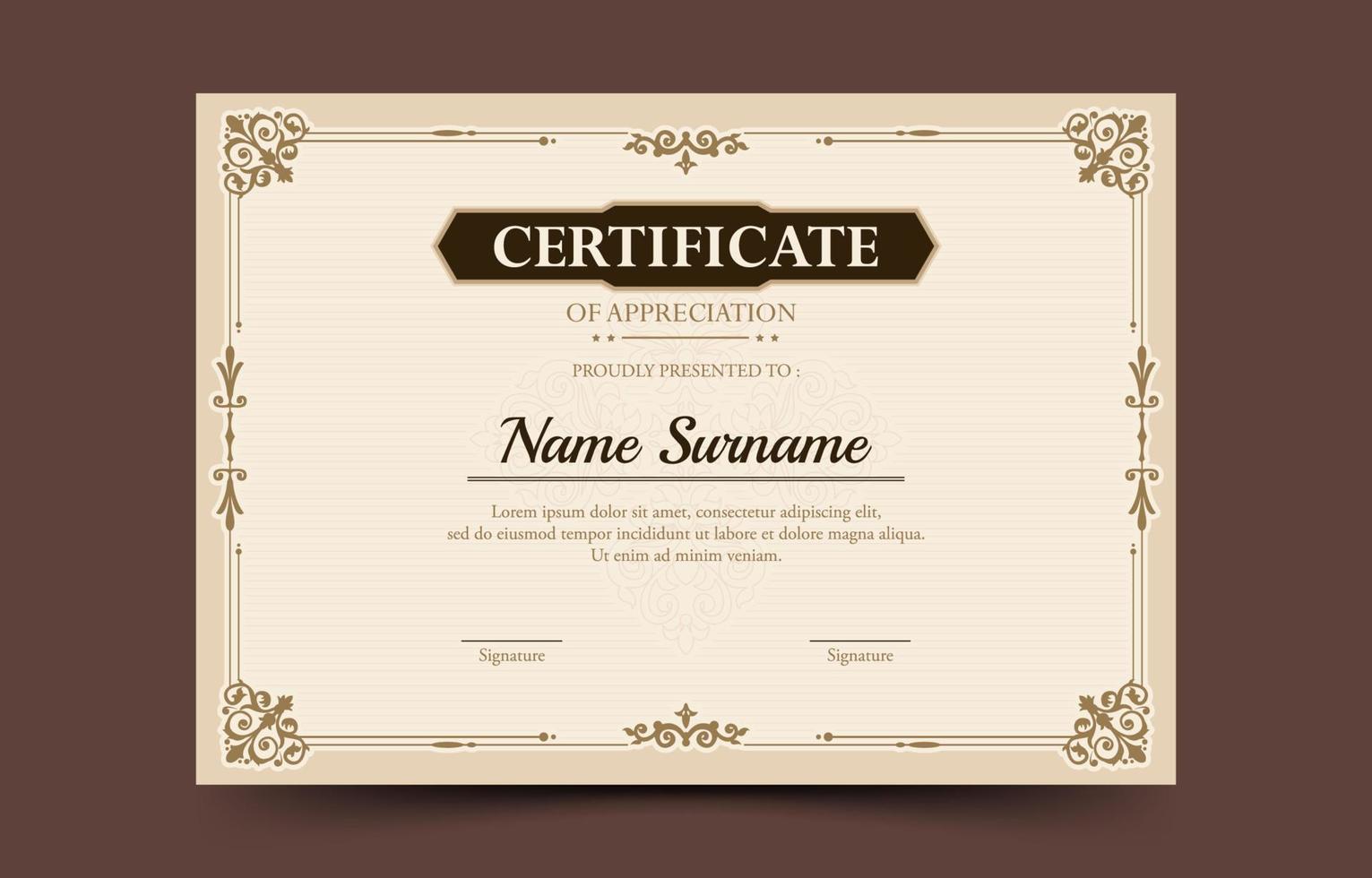 Classic Certificate Template vector