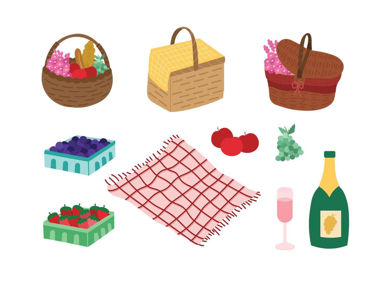 Picnic Stuff Tend and food Vector Illustration