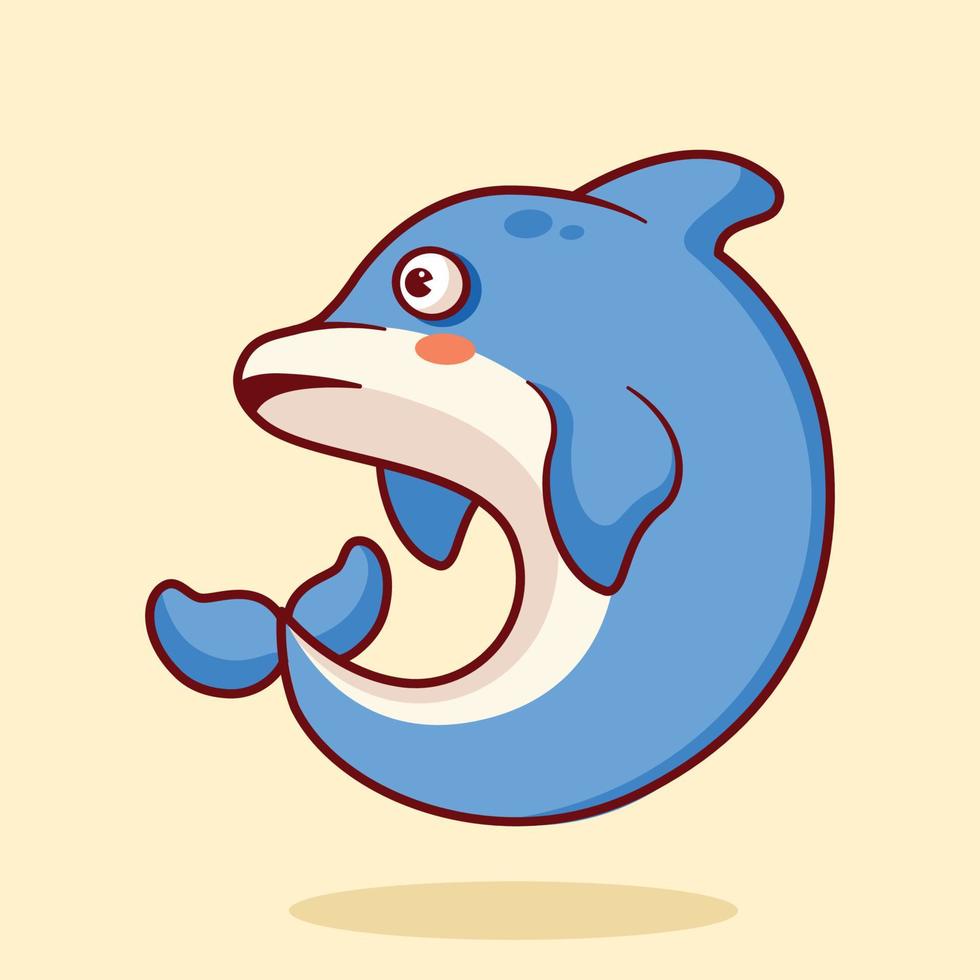Cute dolphin cartoon vector icon illustration
