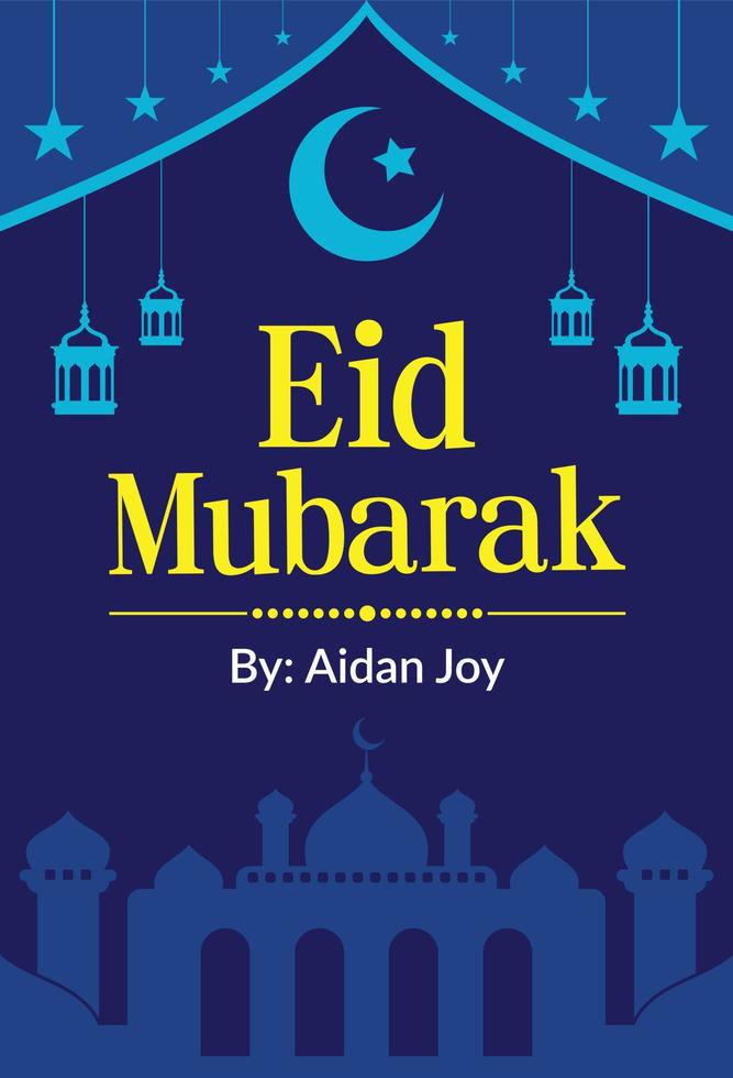 Eid Mubarak Flyer Design Template Poster with Name vector