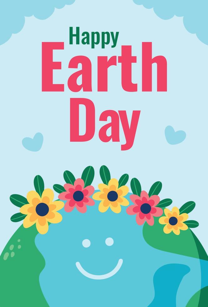 Happy Earth Day Poster Design Template vector