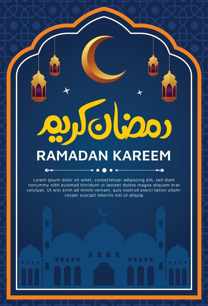 Ramdan Kareem Colorful Poster Design Template vector