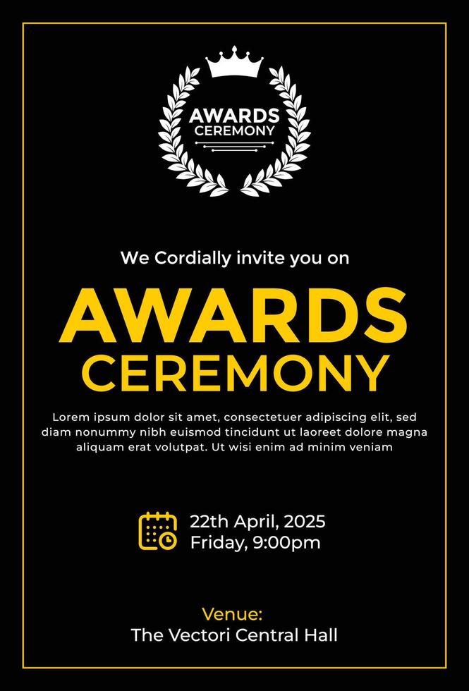 Awards Ceremony invitation card design template vector