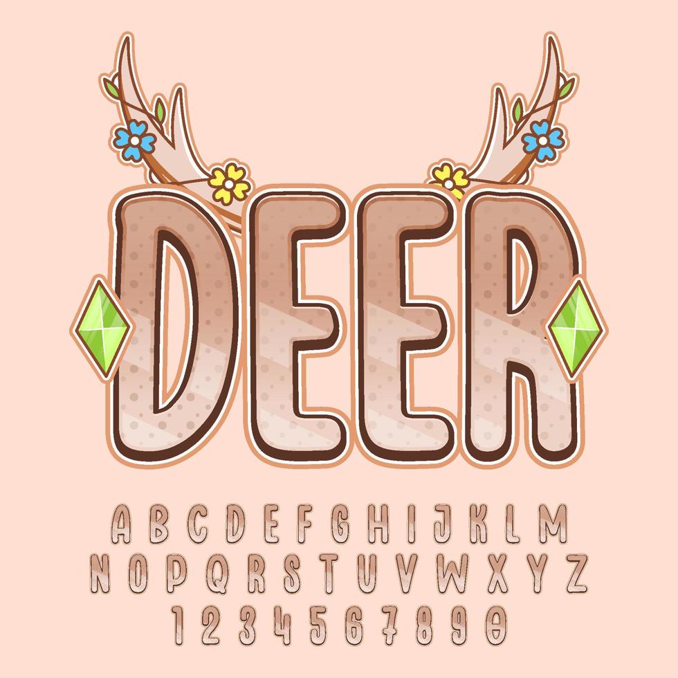 decorative deer editable text effect vector design