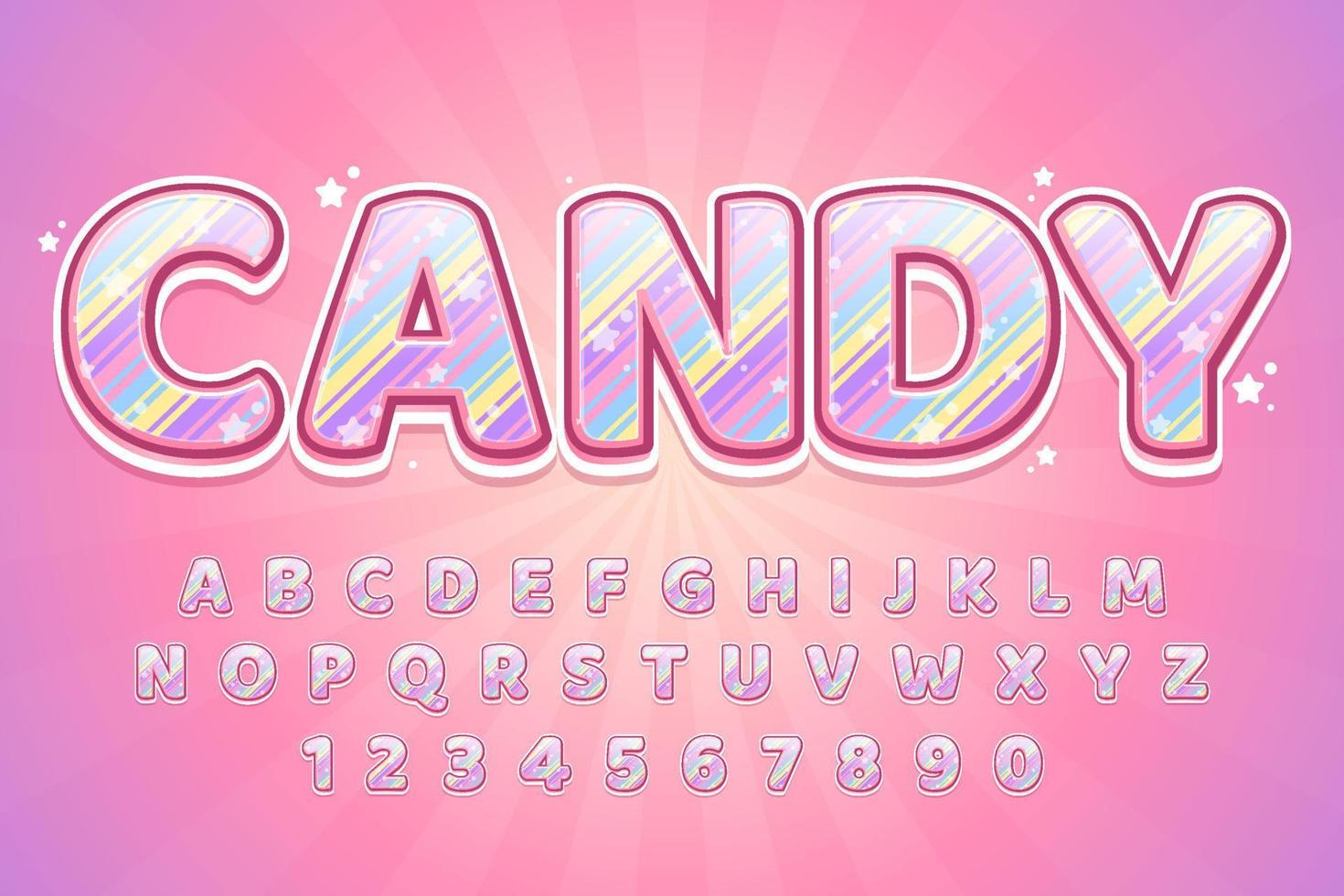 decorative candy Font and Alphabet vector