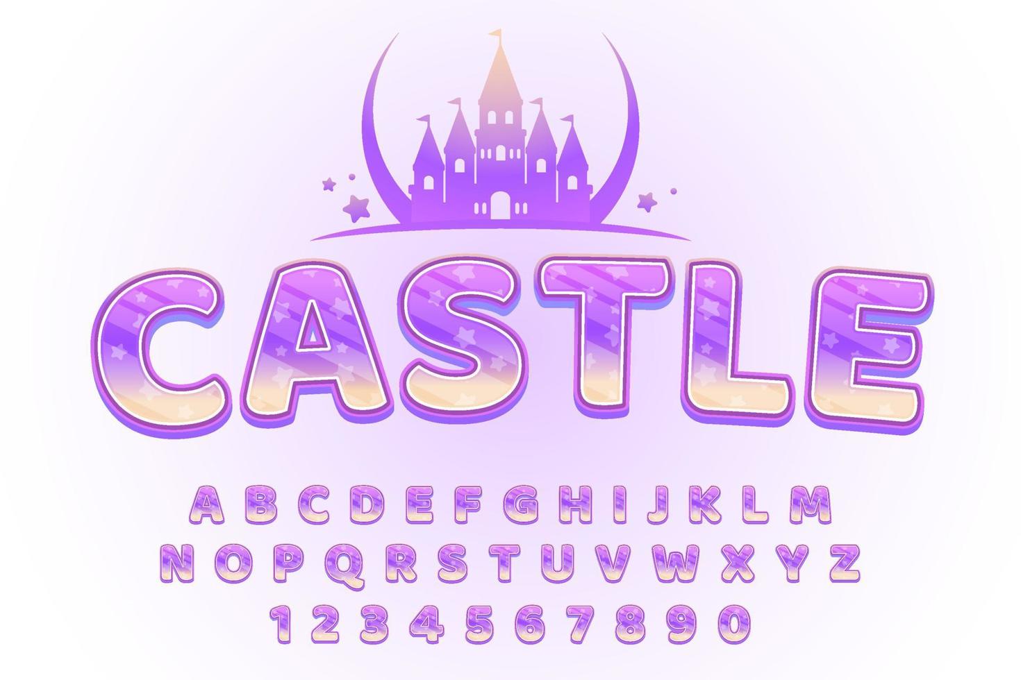 decorativo castillo editable texto efecto vector diseño