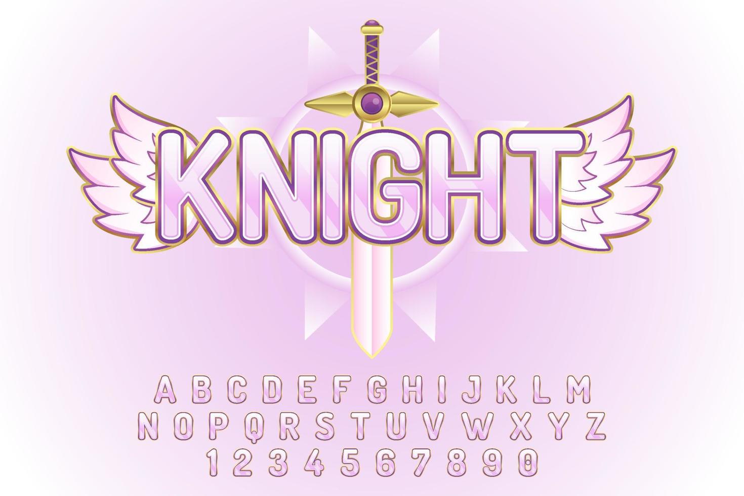 decorative knight editable text effect vector design