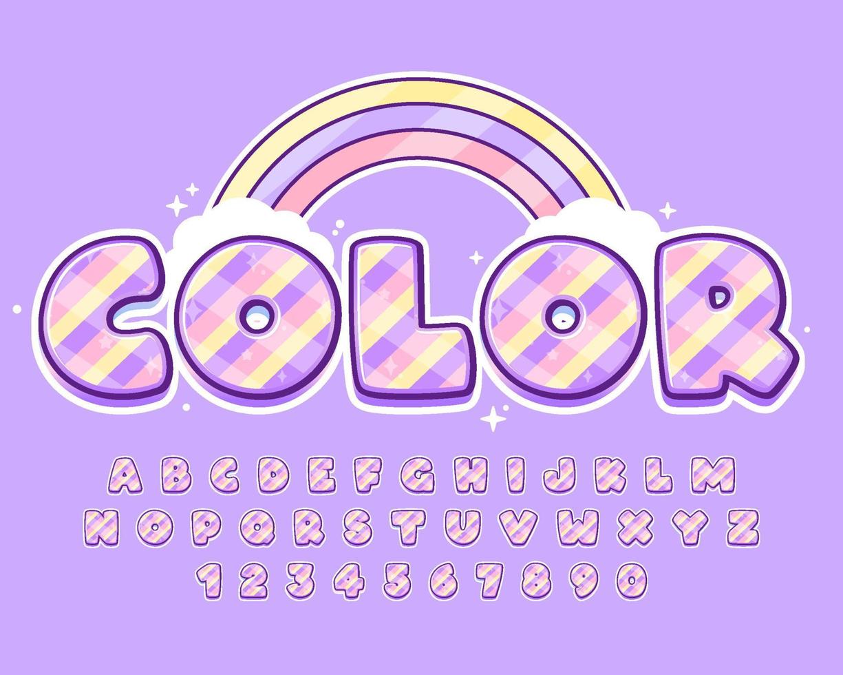 decorativo arco iris editable texto efecto vector diseño