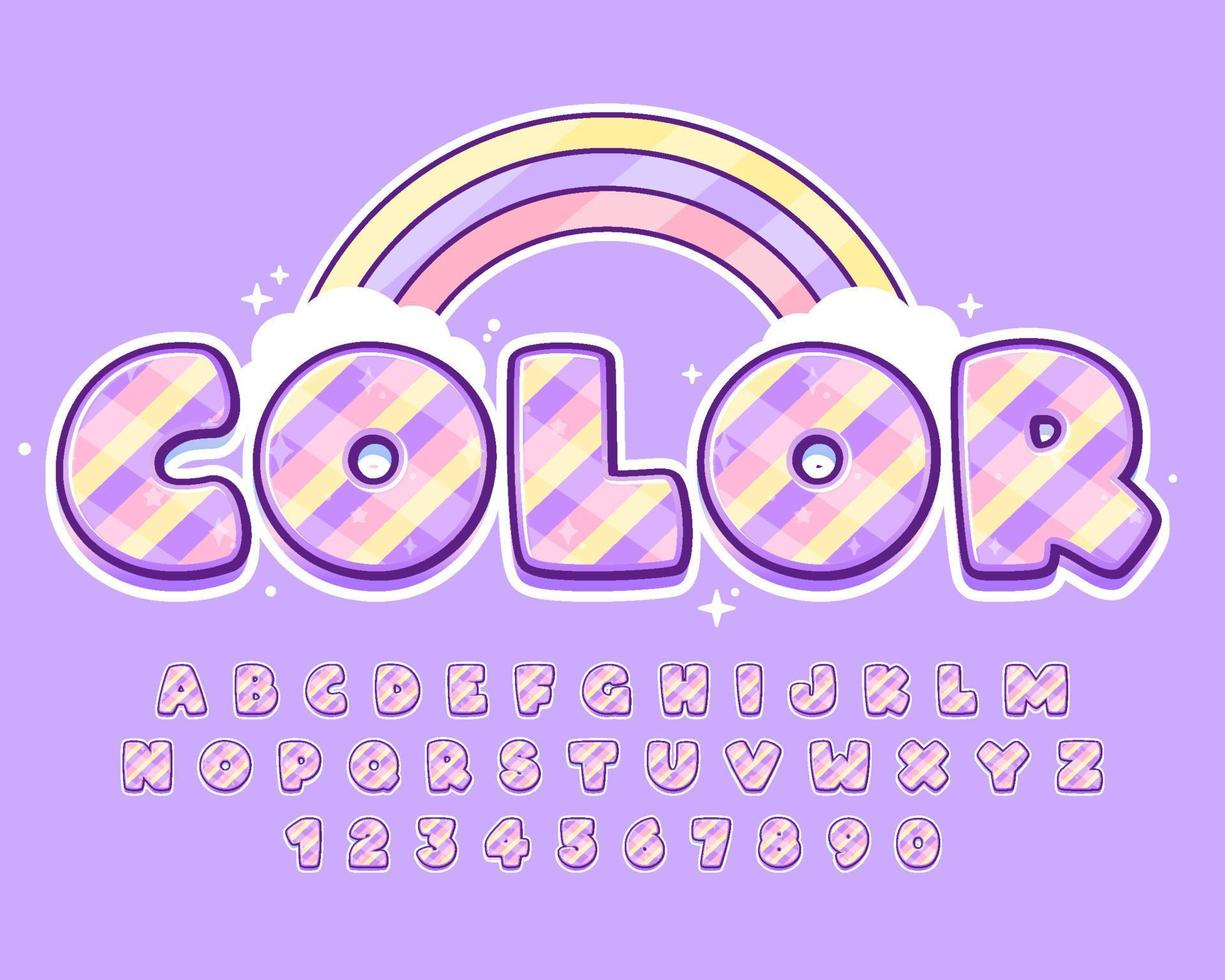 decorative rainbow editable text effect vector design