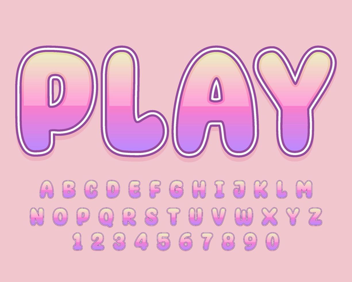 decorative editable play text effect vector design