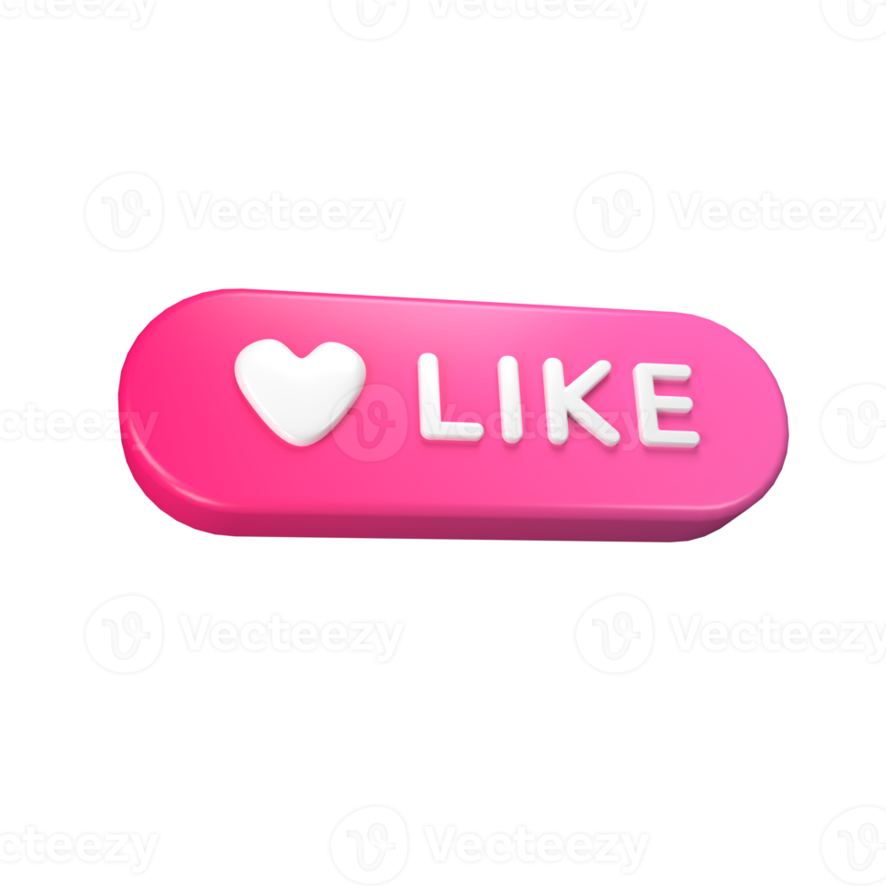 Like button 3D illustration png