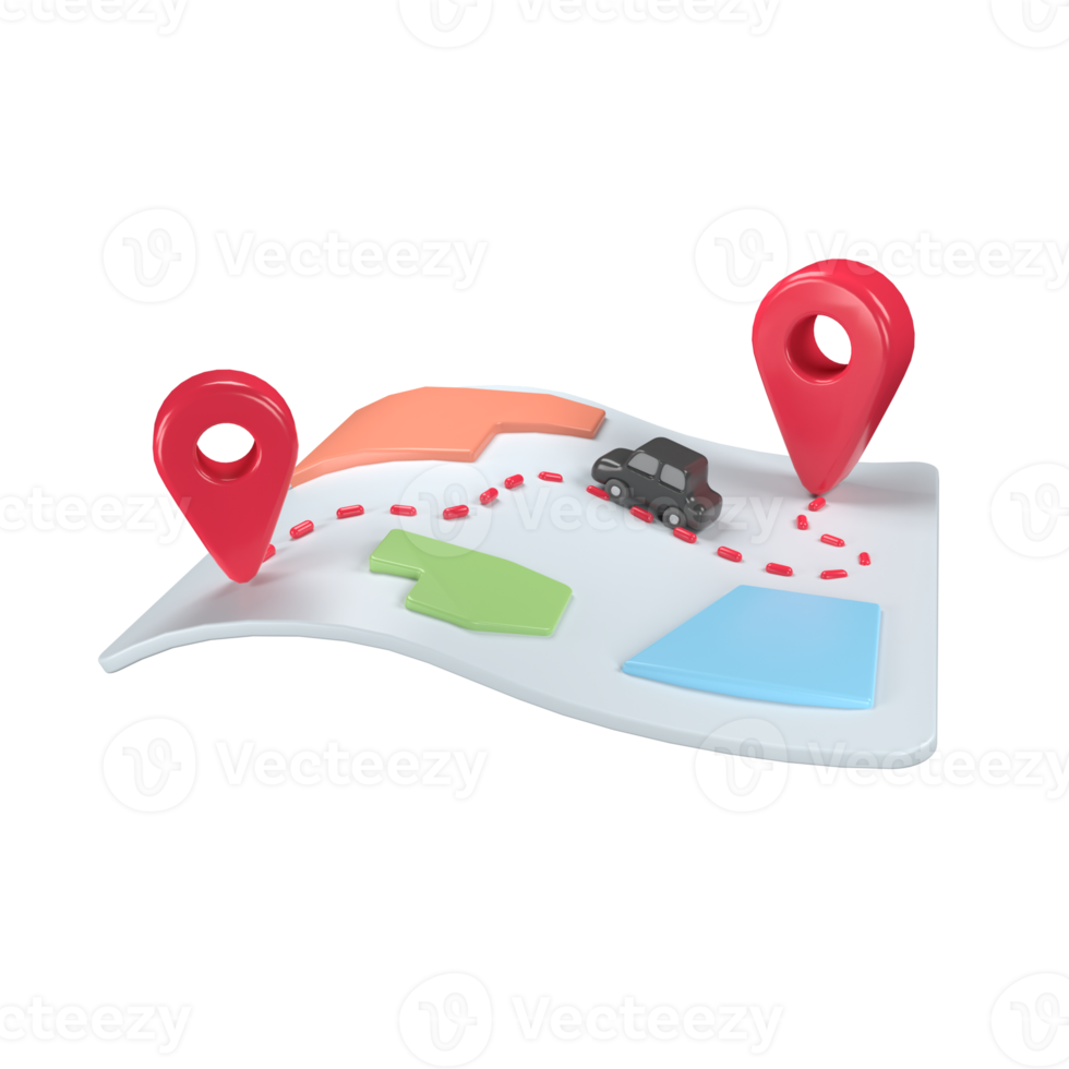 mapa ubicación 3d ilustración png