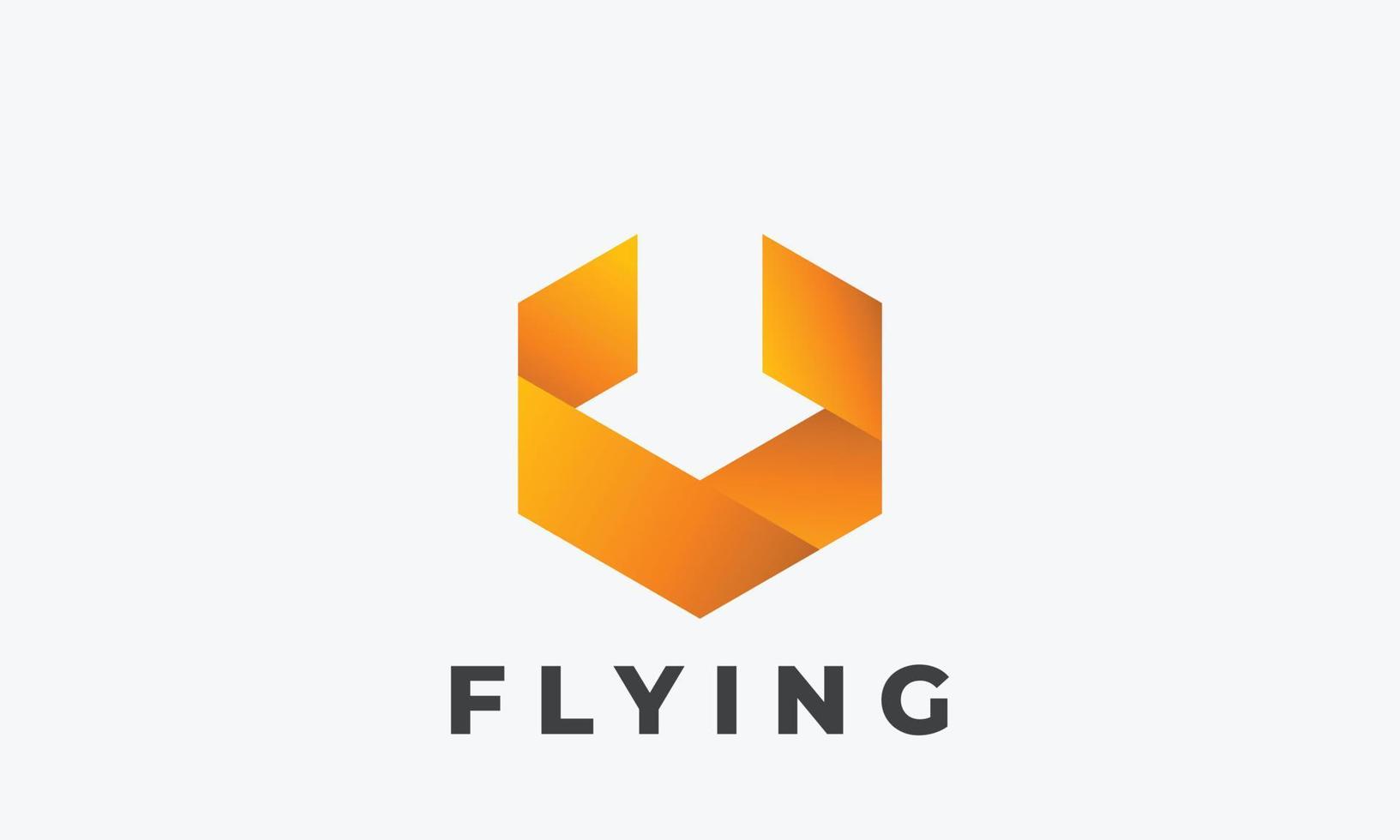 Logo vector minimalist design hexagonal wings emblem concept secure  symbol creative branding