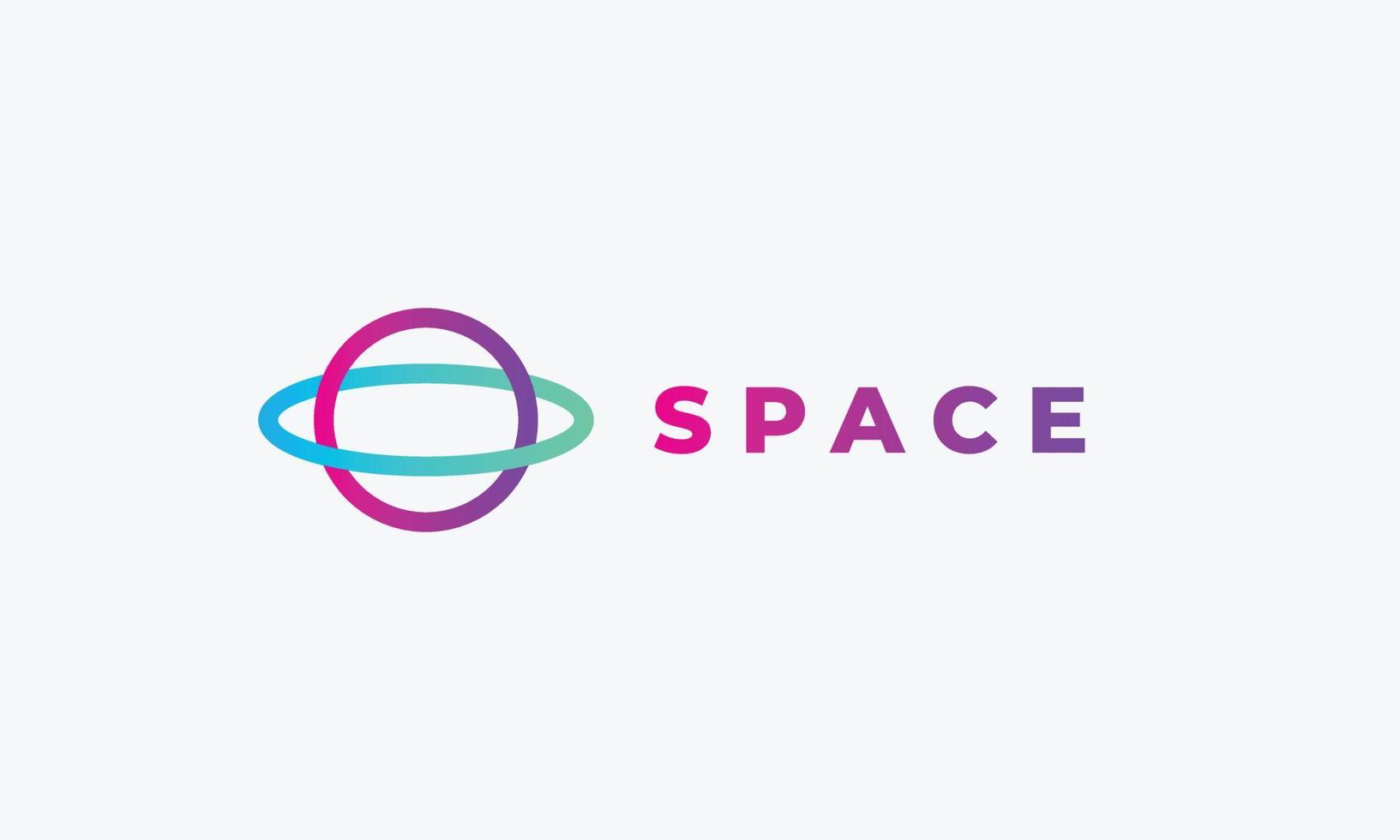 Circle logo vector link connection space concept design minimalism astronomy galaxy planet satellite symbol
