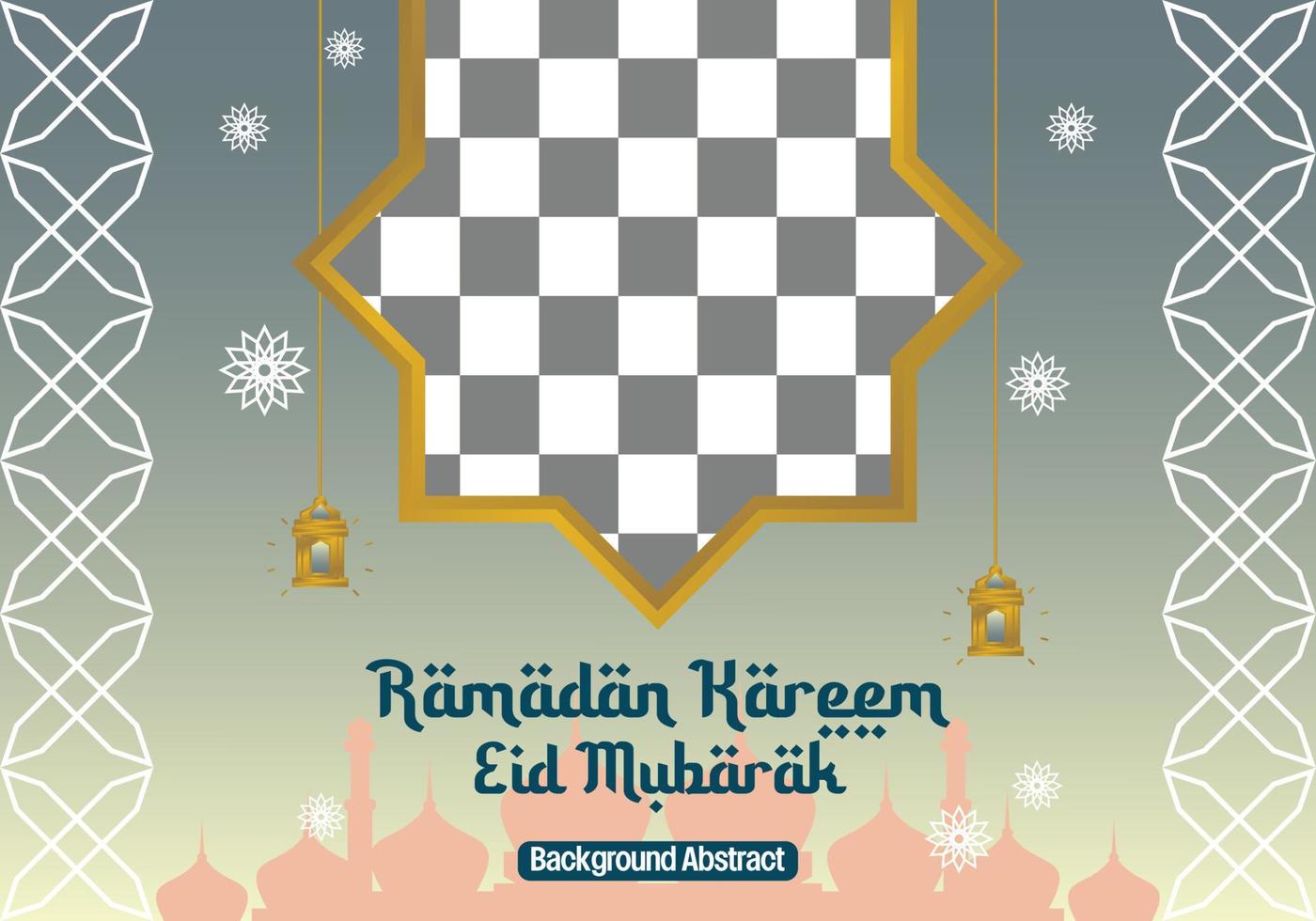 editable ramadan sale poster template. with mandala ornaments, lanterns and the silhouette of a mosque. Design for social media, banner, greeting card and web. Islamic holiday vector illustration