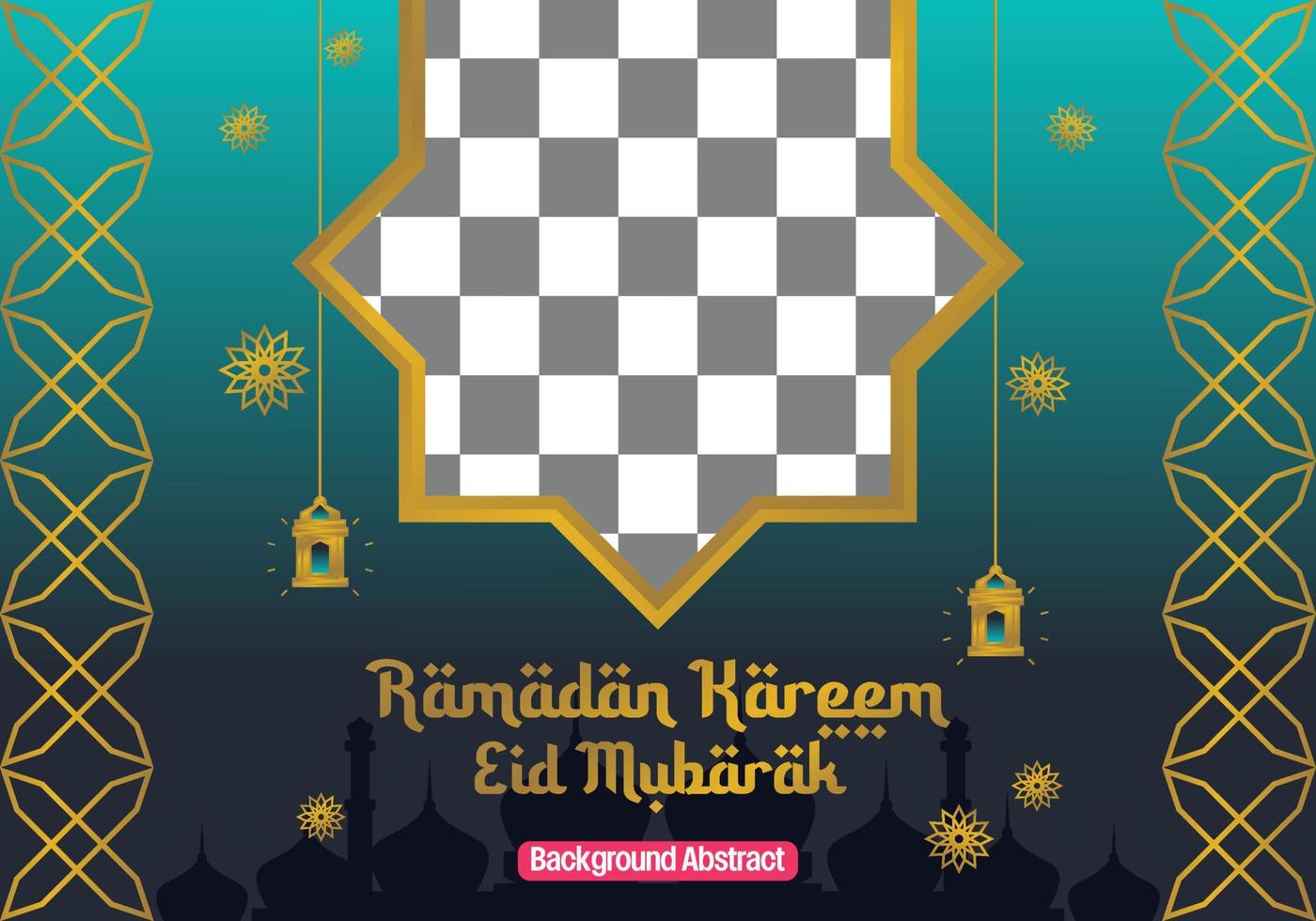 editable Ramadán rebaja póster modelo. con mandala adornos, linternas y el silueta de un mezquita. diseño para social medios de comunicación, bandera, saludo tarjeta y web. islámico fiesta vector ilustración