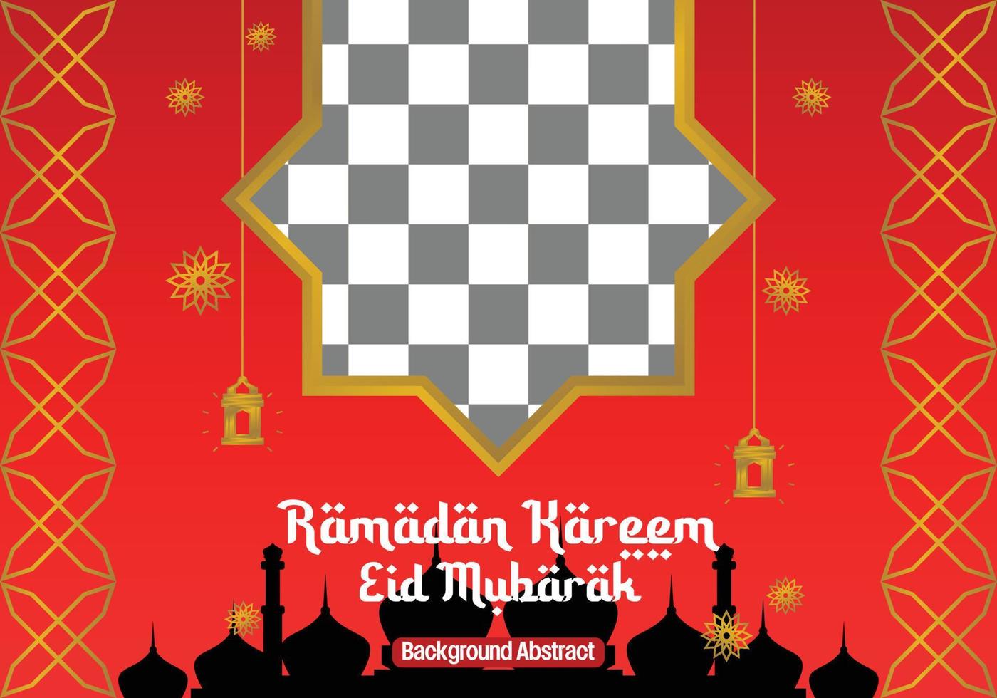 editable ramadan sale poster template. with mandala ornaments, lanterns and the silhouette of a mosque. Design for social media, banner, greeting card and web. Islamic holiday vector illustration