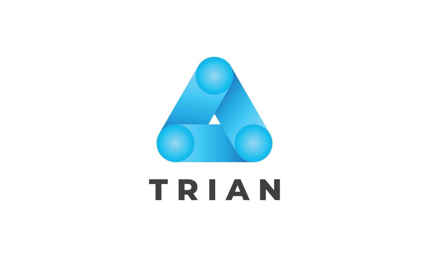 Triangle link vector logo minimalist design icon technology connection network digital