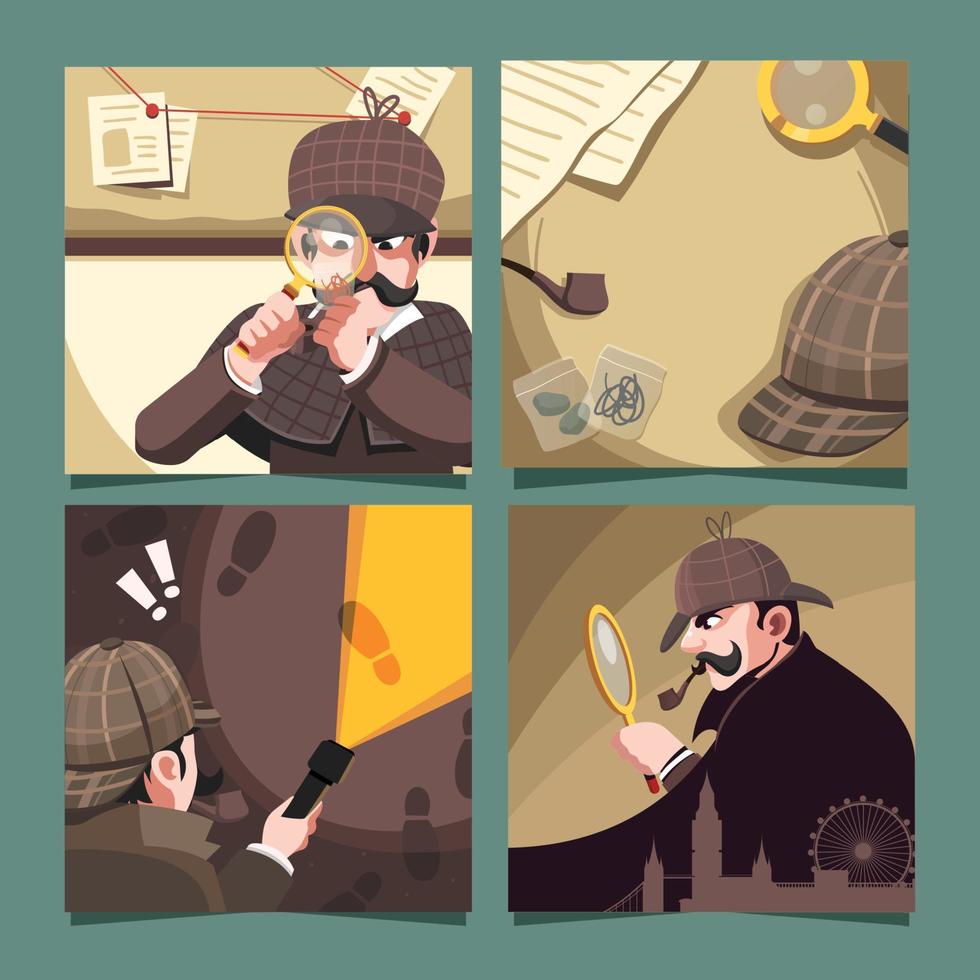 Detective Content for Social Media Post vector